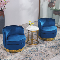 Mobilier d'intérieur décoratif pour hôtel Table d'angle en marbre Table d'appoint ronde pour hall avec base en acier inoxydable doré