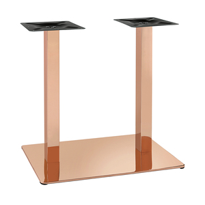 Commercial Use Restaurant Furniture Modern Rose Gold-plated Stainless Steel <b>Table</b> Base Double <b>square</b> Columns Wholesale Metal - Product Image 6