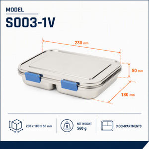 Boîte à lunch bento mignonne en acier inoxydable <span class=keywords><strong>micro</strong></span>-ondable à 3 compartiments, grande capacité, en acier inoxydable 304, sans BPA, de qualité alimentaire, avec préparation repas en silicone LFGB - Product Image 4