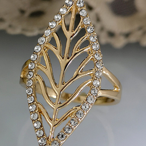 Anello Bohémien a Foglia, Design Vintage, Accessorio di Moda per Uso Quotidiano - Product Image 4