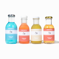Aangepaste lege glazen flessen met schroefdop (250ml, 350ml, 500ml) voor koudgeperste sappen, dranken, frisdrank, melk en koffie.