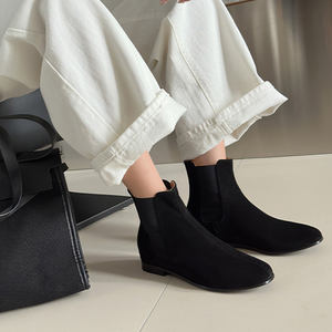 Gon22 stivali Chelsea alla caviglia da donna <span class=keywords><strong>grigio</strong></span> pelle scamosciata alla moda Slip-On in vera pelle autunno inverno - Product Image 3