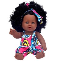 Poupée africaine réaliste de 30 cm avec cheveux afro, poupée reborn noire en vinyle souple pour filles, jouet de confort et cadeau éducatif culturel
