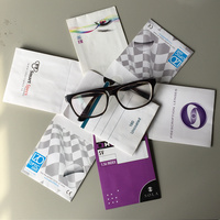 Enveloppes personnalisées avec logo imprimé pour verres de lunettes 1.56 HMC recyclables, pochette en papier couché avec poignée pour sac à lunettes ophtalmiques