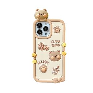 Vente chaude en gros, personnalisation, étui de téléphone portable en silicone mignon de dessin animé animal kawaii pour iPhone 13 14 15 16 Pro MaxCover - Product Image 1