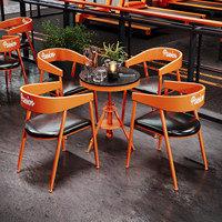 Combinaison Table-Chaise Industrielle Personnalisable en Cuir PU pour Usage Commercial : Salle de Sport, Studio de Danse, Zone de Repos, Café Créatif, Laiterie