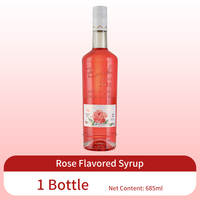 Sirop Polyvalent Aromatisé à la Rose pour Boissons Superposées, Dilution 1:10, Certifié ISO, Usage Professionnel pour Barman, 685ml