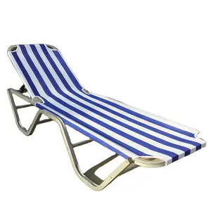 현대 옥외 일요일 침대 옥외 줄무늬 일요일 Lounger 접히는 바닷가 의자