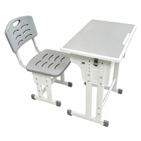 Escritorio y Silla para Estudiantes en Oferta, Estructura de Acero Resistente, Juego de Mesa Individual para Escuela Secundaria y Universidad