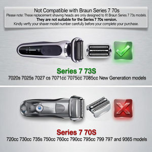 Tête de lame de rechange pour rasoir électrique <span class=keywords><strong>Braun</strong></span> Série <span class=keywords><strong>7</strong></span> 73S, nouvelle génération, avec grille et lame pour <span class=keywords><strong>Braun</strong></span> Série <span class=keywords><strong>7</strong></span> - Product Image 6