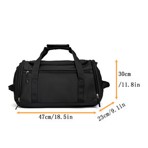 Bolsa de lona de gimnasio de gran capacidad de alta calidad con compartimento para zapatos bolso de viaje de fábrica personalizado para cierre de cremallera deportiva - Product Image 2