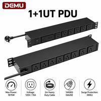 Protection contre les surtensions 3900J, 1+1U, montage en rack 19 pouces, PDU avec 14 prises US et interrupteur de surcharge 15A pour armoire de serveur réseau