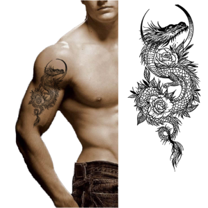 Nuevo <span class=keywords><strong>Tatuaje</strong></span> Temporal de Jugo Herbal Dragón 2026 <span class=keywords><strong>para</strong></span> <span class=keywords><strong>Pecho</strong></span>, <span class=keywords><strong>Hombro</strong></span> <span class=keywords><strong>y</strong></span> Cuello <span class=keywords><strong>para</strong></span> Hombres, Dura 2 Semanas, Aplicación Corporal - Product Image 1