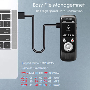 Gran oferta grabadora de Audio portátil recargable activada por voz con auriculares para reuniones y grabación telefónica - Product Image 5
