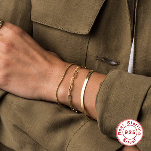 Pulsera de Serpiente Plana Simple de Plata de Ley 925 ROXI para Mujer, Estilo Moderno - Product Image 3