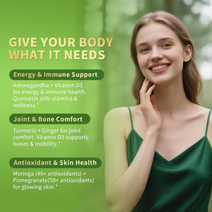 תוספת טיפות נוזל מורינגה אורגנית עם ashwagandha, כורכום, קינמון צילון, קוורצטין, שאור למפרק & נוחות עצם - Product Image 6