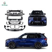 Kit carrosserie en fibre de carbone sèche style LD 2023-2026 pour BMW X7 G07 LCI : Lame avant, calandre, jupes latérales, diffuseur, aileron, pièces automobiles