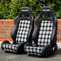 RE07 Recaro Verstellbarer Schwarzer PVC-Leder-Schalensitz mit Schwarzer Naht Carbon-Leder-Rückenlehne Rennsitz