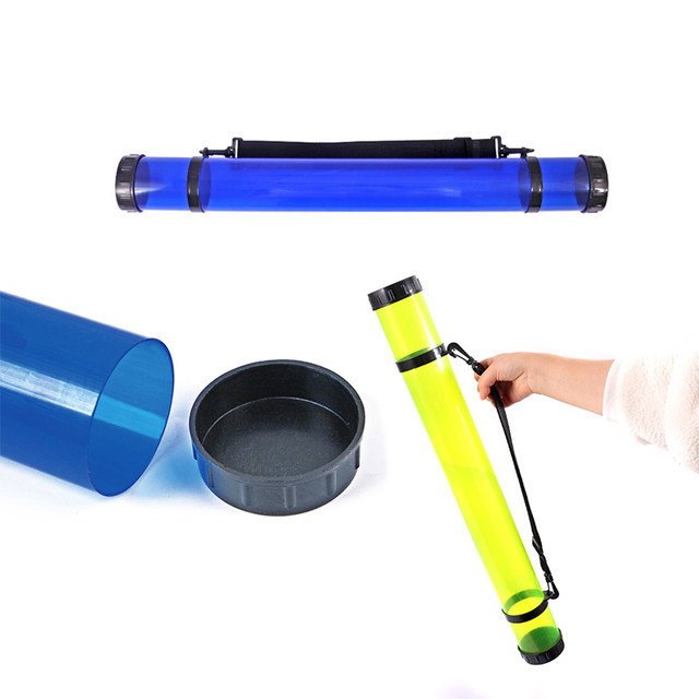 FOSKA Easy to Store and Transport Papers Tubes High-Capacity Professional Clear Drafting Poster Tube Plastic with Carrying Strap
