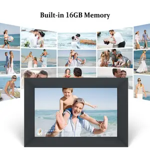 Frameo 1280 inç OEM çok dilli otomatik döndürme 48G dijital resim çerçevesi ile anında 800x10.1 HD IPS dokunmatik ekran videoları