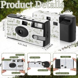 Konohan 4 <strong>Pack</strong> <strong>Disposable</strong> Single Use Film <strong>Camera</strong> with Built-In Flash for Bachelorette Party Favors Weddings &amp; Travel - Product Image 2