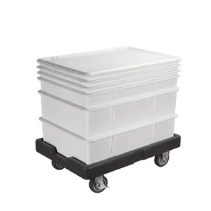 Heavybao PP Dough Box Stackable Storage Pizza Trays Plastic Crates Dough Tote Case Boxes For Food Durable Storage Bin With Dolly