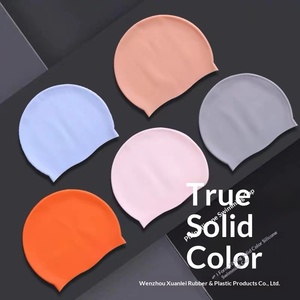 <span class=keywords><strong>Gorro</strong></span> de Natación de Silicona de Color Sólido para Adultos, Disponible al por Mayor, Se Adapta a la Forma de la Cabeza - Product Image 1
