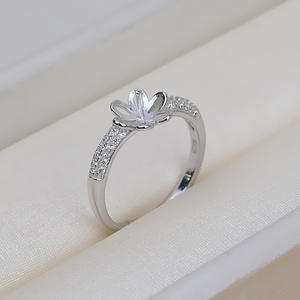 S925 Silver Open Mouth <b>Ring</b> for Women DIY Empty Tray Accessories with 9-10 Semi Finished 189 Living Mouth <b>Pearl</b> <b>Ring</b> - Product Image 4