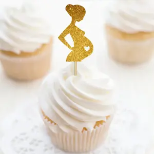 Cupcake Toppers Ibu Hamil Baby Shower Kue Cupcake Toppers Pilihan untuk Dekorasi Pesta Ulang Tahun