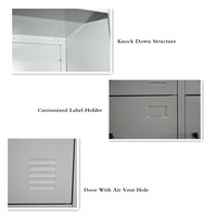 Armoire de rangement moderne multifonctionnelle réglable pour bureau, chambre à coucher, école, casier en acier à 15 portes pour employés