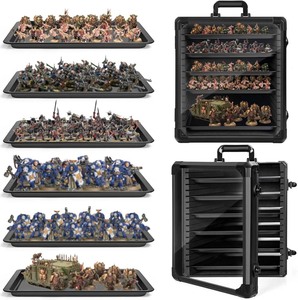 Mallette de transport portable en aluminium, <span class=keywords><strong>mini</strong></span>, verrouillable et antichoc pour jeux de table, miniatures, éléments de terrain, boîte à jouets - Product Image 4