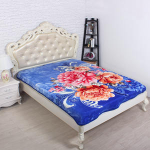 Couverture de <span class=keywords><strong>lit</strong></span> double en raschel de style coréen, confortable, ultra-douce, épaisse, tissée à motifs floraux, 100% polyester, vente en gros à prix réduit - Product Image 1