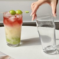 Verre à boisson créatif en gros pour restaurant, idéal pour jus, eau pétillante, thé au lait, latte glacé, café, bar, avec logo personnalisé