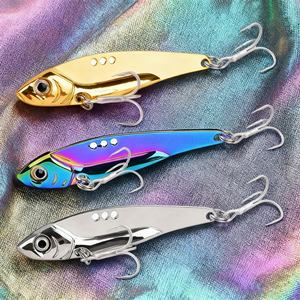 VIB إغراء صيد معدني ملون اهتزاز الترتر طويل الصب الاصطناعي باس الطعم غرق ملعقة الدوار السباحة بحيرة المياه المالحة - Product Image 1