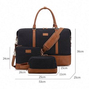 Muestra Gratis, Juego de 3 Bolsas de Viaje de Gran Capacidad, Bolsa de Hombro a Rayas, Venta al por Mayor, Impermeable, con Logotipo Personalizado - Product Image 4