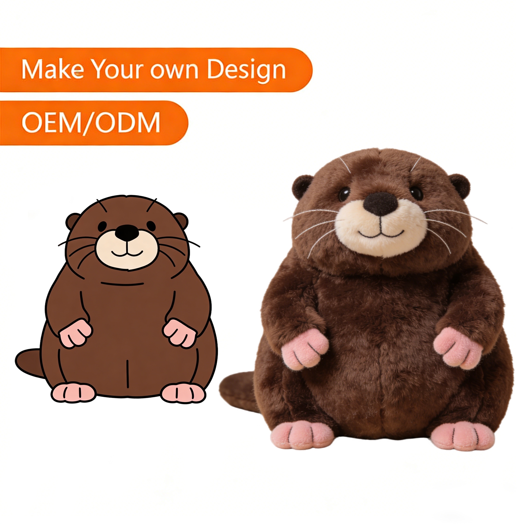 Peluche personalizzato a forma di lontra