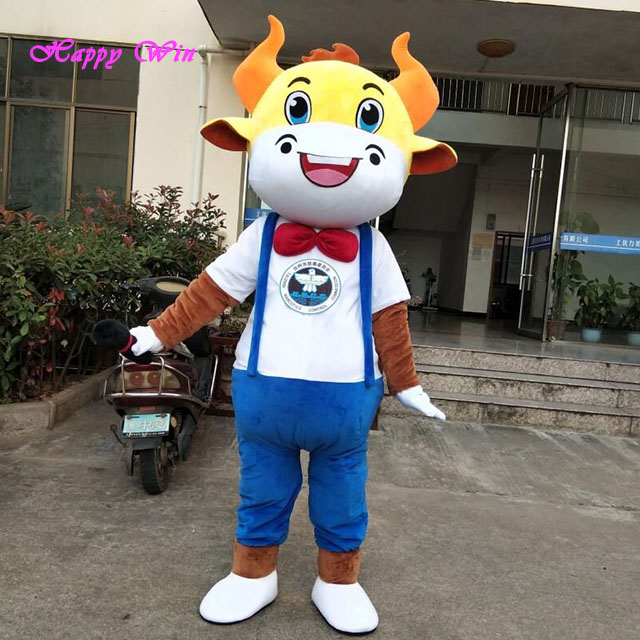 Kostum Sapi Dewasa Maskot Halloween, Topeng Pesta Kostum Sapi Biru Profesional