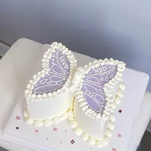 Dipinti 3d decorazioni per stampi per torte a forma di farfalla con decorazioni per torte di buon compleanno per Baby Shower festa di compleanno di nozze
