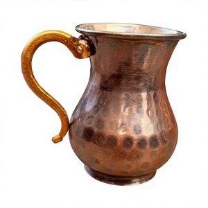 Jarra de Cobre Reutilizable para Beber Cerveza con Asa de Latón, Estilo Europeo, para Decoración de Mesa, Bar, Fiestas, Tazas Antiguas, Regalo - Product Image 1