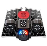 Caméra CCTV solaire à 4 objectifs, vision nocturne, étanche IP66, sans fil, 4G WiFi, PTZ, sécurité extérieure, audio bidirectionnel, carte SIM 4G