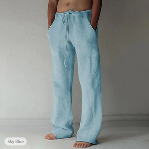 Pantsloosepants pantalons de plage pantalons décontractés avant cordon de serrage rabat poche <span class=keywords><strong>pantalon</strong></span> coton mode hawaii - Product Image 6