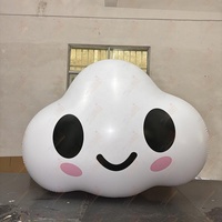 Décoration gonflable nuage blanc Zhenmei de 2 m avec un visage souriant mignon et un blush rose