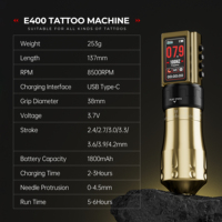 Machine à tatouer sans fil CNC Pen Gun Factory Direct Dual Battery, course réglable, mémoire intelligente pour l'art corporel