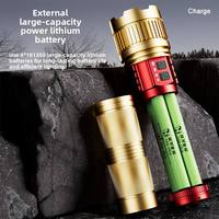 Lampe torche multifonctionnelle zoomable, lumière puissante pour l'extérieur, camping, longue autonomie, laser blanc haute puissance, longue portée