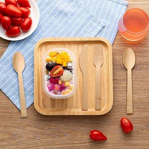 145 Mét thân thiện với môi dùng một lần Tre Bộ dao kéo tre muỗng nĩa dao trong một túi poly với thẻ giấy in ấn - Product Image 4