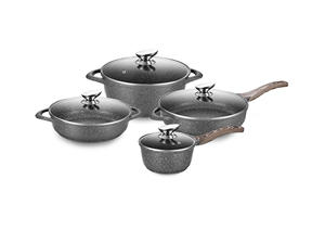 Gran oferta, cazuelas con revestimiento de piedra de granito antiadherente, cacerola, sartén Wok, ollas de cocina, juego de utensilios de cocina de aluminio fundido a presión - Product Image 3