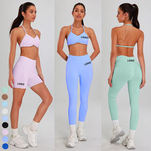Logotipo personalizado 2025 Yoga Set Halter Backless Bra 4 Way Elástico Leggings Ropa deportiva Trajes Naked Feelings Ropa cómoda - Product Image 1