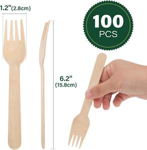 Ensemble de couverts en bois de qualité supérieure, fourchette, cuillère, couteau, serviette en bois - Product Image 4