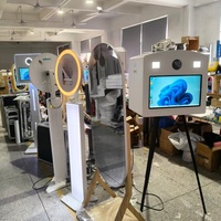 Machine à photomaton instantanée de style rétro pour DSLR et iPad, écran tactile 15,6 pouces, trépied en bois pour événements festifs et smartphones