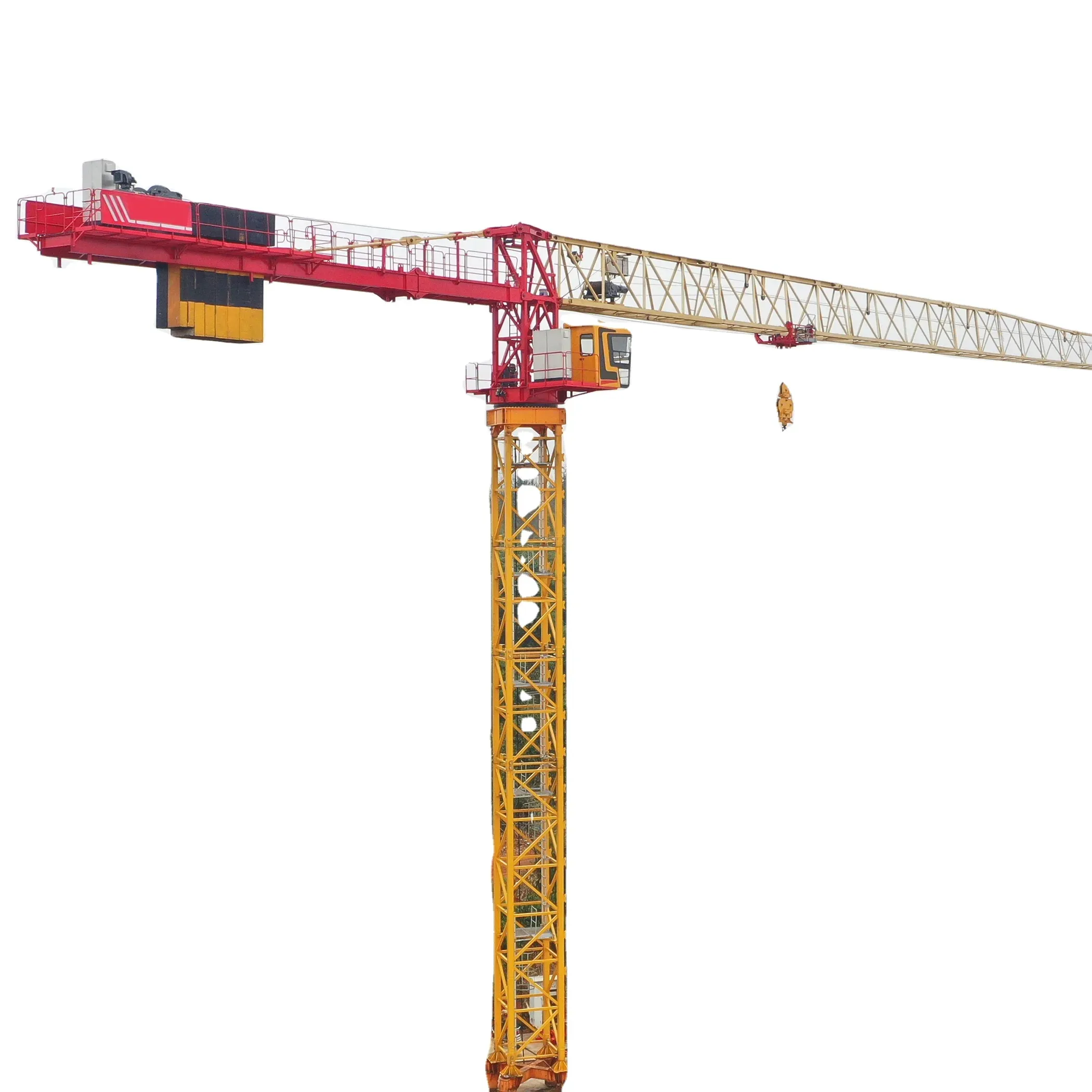 อุปกรณ์ยก 10Ton Flat Top Tower Crane SFT160 พร้อม CE สําหรับการขายร้อนในอินโดนีเซีย